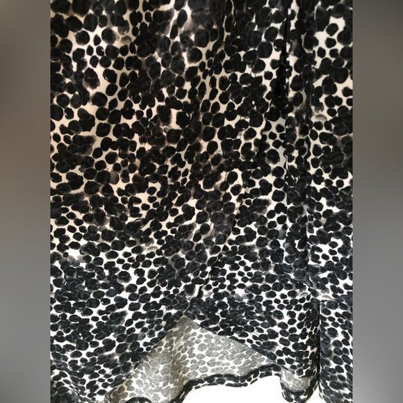 H&M NWT Black White Polka Dot Wrap Dress 3/4 Sleeve, Medium - Picture 2 of 5